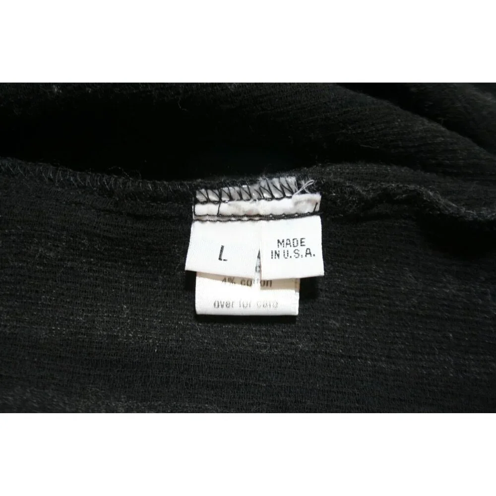 Su-Zen Wool Blend Cardigan Sweater Women L Black Gray Stripe Made in USA Artisan - Picture 4 of 9